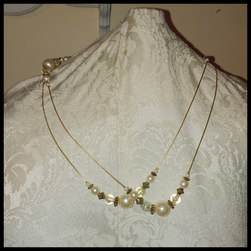90s Style Snake Chain Gold Tone Necklace with extra